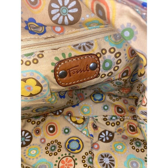 FOSSIL Key Per Crossbody Leather Orange Summer Handbag Boho Hobo Hippie - Picture 11 of 14